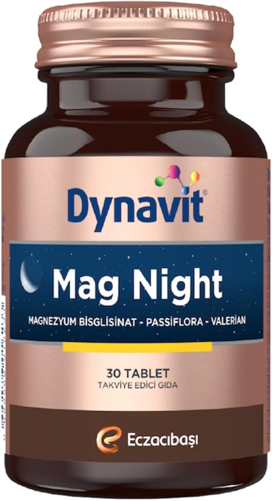 Dynavit Mag Night 30 Tablet – Akşam/Gece Magnezyumu - Magnezyum Bisglisinat, Passiflora, Valerian, B6 Vit