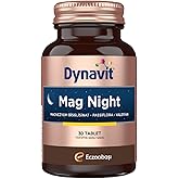 Dynavit Mag Night 30 Tablets &ndash; Evening/Night Magnesium - Magnesium Bisglycinate, Passiflora, Valerian, Vit B6