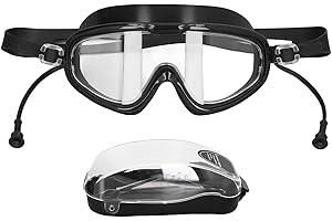AQXREIGHT Occhialini da Nuoto Maschera da Snorkeling per Adulti, Vetro Temperato con Vista Panoramica Tecnologia Anti-Perdite e Anti-Appannamento, Cinturino in Maglia Morbida Regolabile