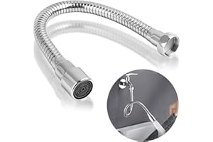 Jecdfs Prolunga per rubinetto 30 cm prolunga rubinetto cucina in acciaio inox 304, accessorio per rubinetto da cucina, uso universale, fissabile in direzione, per lavarsi i denti, il viso e i capelli