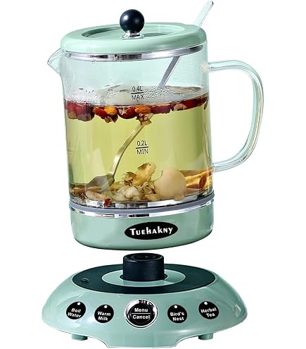 Mini Wasserkocher 400ml Glas – 4-in-1 Mit Abnehmbarer Basis | Heißwasser, Tee, Milchwärmer, 400W Für Reise & Büro