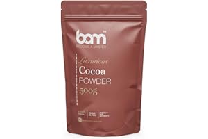 BAM Cacao en Poudre – Non Sucré 100% Pur, Sans Gluten, Parfait pour Desserts, Biscuits et Décorations (Poudre de cacao, 500 g, 500.0, gramme)