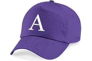 4sold New Casquette de Baseball Cap BRODÉ Letter A Z Garçon Fille Enfants Chapeau Bonnet Unisexe Violet (A)