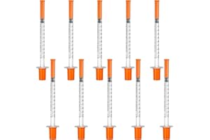 SEBUDION 10 Pack 1ml 30G 8mm Precision Multiple Uses Distribution Measuring Tools, Plastic Lab Accessories,Individually Sealed Packaging for Pet Feeding Liquid Separation