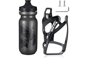 HASAGEI Portabottiglie da bicicletta, versione migliorata, infrangibile, leggero, per mountain bike, bici da corsa, mountain bike (Nero + bottiglia d'acqua)