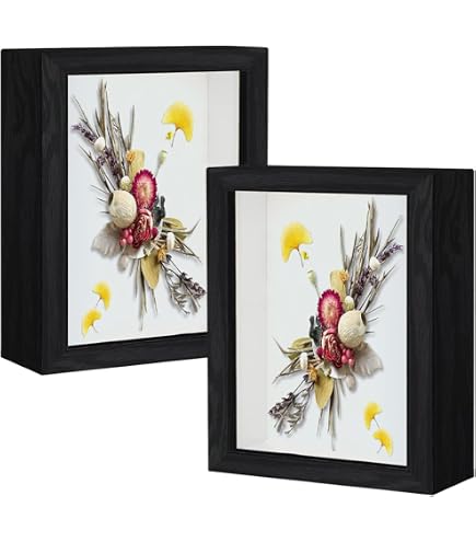 YUNXCNA 3D Fotorahmen, 20 x 20 cm 3D Fotorahmen Füller, 3D Objekt Fotorahmens, 3D Fotorahmenn für Objekte, Blumen, Hochzeitsgeschenke oder Souvenirs, Weiß