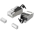 LINKUP] RJ45 Connectors Cat6A Ethernet Shielded Modular Plugs | for Large Diameter Wires (22AWG) Termination | 10G STP Gold-Plated [50-Pack]