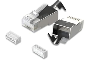 LINKUP - RJ45 Connectors Cat6A Ethernet Shielded Modular Plugs | for Large Diameter Wires (23AWG) Termination | 10G STP Gold-Plated [50-Pack]