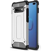 KZY İletişim-Samsung Galaxy S10 Plus ile Uyumlu Kapak &Ccedil;ift Katmanlı Zırh Tank Kılıf - Gri (GRİ)