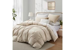‎BOQINGZHU Boqingzhu Baumwolle Bettwäsche 135x200cm Beige Creme Taupe Hell Einfarbig Uni Ästhetik Einzelbett Weich Renforce Baumwollbettwäsche Bettbezug 135x200cm und 1 Kissenbezug mit Reißverschluss