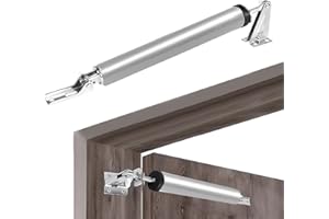 XIRUIUBAO Ferme Porte Automatique,Ferme Porte Pneumatique Silencieux avec Vitesse de Fermeture Réglable,Groom Fermeture Porte Extérieur à Montage au Plafond Ou Sur le Côté,Fermeture Porte Argenté