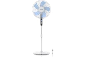Brandson - DC Standventilator energiesparend ECO - Preisträger 2025 - Fernbedienung - Brushless Silent Motor -sehr leise – Oszilation 60° 90° 120° - Ventilator Timer – 12 Stufen - Turbo Modus - weiß