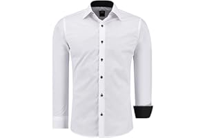 J'S FASHION Camicia da Uomo a Maniche Lunghe, Slim Fit, Facile da Stirare, Taglie UE: dalla S alla 6XL