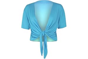 FAIRY BOUTIQUE Boléro uni à manches courtes pour femme ouvert sur le devant extensible