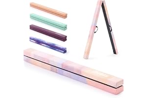 ZELUS 7 ft. 210cm Foldable Gymnastics Balance Beam, with Carry Handles Anti-Slip Base, for Gym Training Fitness Children Adults