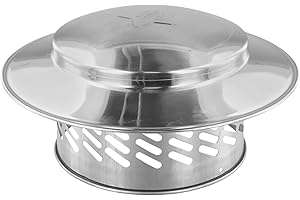 Entgoinggo 1 Pack Round Stove Pipe Cap, 304 Stainless Steel Chimney Cap Cowl Cover, For Vents Pipes Chimney Pipes Flue Pipes(160mm（6inch）)
