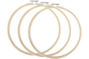 TOKERD 3 Pezzi 25cm Telaio da Ricamo Legno Regolabile Cerchio da Ricamo Bambù Cerchi da Ricamo Rotondo Anello a Cerchio a Punto Croce per il Cucito d’Arte Craft Decorazione