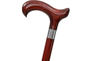‎DR WATSON Dr. Watson Classic Derby Walking Stick – Handcrafted Ash Wood Cane with Polished Stainless Steel Collar