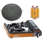 Orcamp Portatif Kamp Ocağı Turuncu + Granit Katmer + 3 Evolite 227 gr Gaz Kartuşu EVO-003-E2