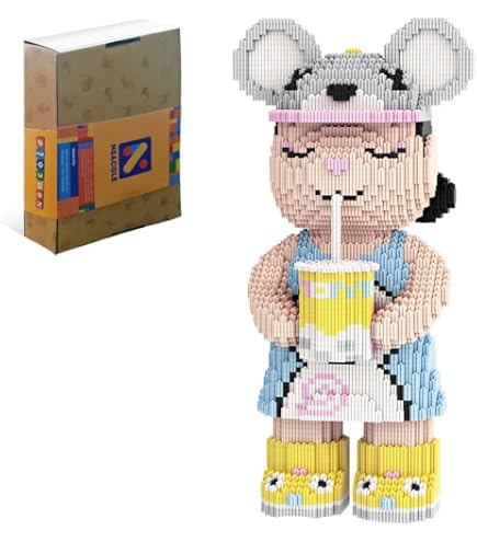 Mini Blocs De Construction Ours – Plus De 2000 Pièces – Kit Pixel Art – Décor Et Collection – Dès 16 Ans – Noir