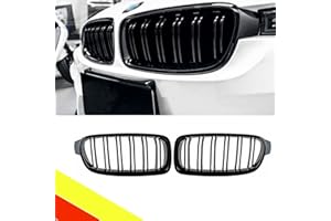 POETRYXIAO Radiador Grill Riñón Negro Brillo Doble Puente para 2012-2019 BMW Serie 3 F30 F31 F35,Adecuado para BMW Tuning
