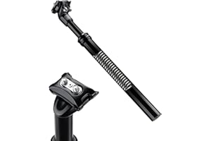 E-Mangue Reggisella per bicicletta con molla 27,2/30,9/31,6 mm, in lega di alluminio, ammortizzatore, lunghezza 350 mm, per e-bike, mountain bike, bici da corsa, City bike