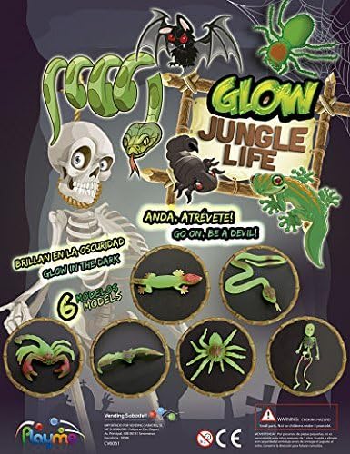 10 x Large Mixed Stretchy Jungle LIfe Animal Toys (GLOW IN DARK) - Fun Pocket Money Children's Toys, Party Bag Filler / Filling or Pinata Prize