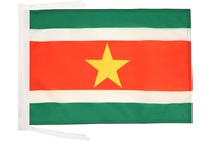 AZ FLAG - Drapeau Suriname - 45x30 cm - Pavillon Surinamien 100% Polyester Avec Deux Cordelettes - 20g