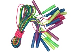 STOBOK Adjustable Jumping Rope 10pcs, Plastic Handle Skip Rope School Exercise Game Kids Soft Skipping Rope Plastic Handle Jump Rope Fitness Sports Rope - Random Color, 300cm