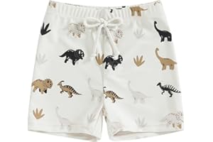 Felcia Badeshorts für kleine Jungen, leger, elastischer Bund, Dinosaurier-Druck, Badehose für Babys und Kleinkinder, Badehose für den Sommer