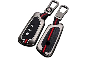 通用 Otai osłona kluczyka samochodowego ze stopu cynku, etui na kluczyki samochodowe pasuje do Golfa, Skoda Octavia MK4 MK8, obudowa kluczyka, 3 przyciski, czarny