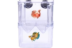TIBAPLA Acryl Fischzucht Aquarium, Transparent Zucht Tanks Double Layer Fische Aufzuchtbehälter Ablaichkasten, Multifunktional Zuchtbecken Inkubator Box, für kleine Fische, Garnelen, Clownfische, Guppys
