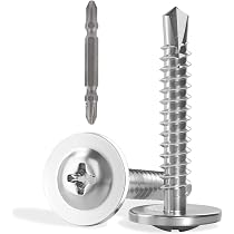 14 X 2-1/2\" Hex Washer Head Self Drilling Sheet Metal Tek Screws With Drill Point, Stainless Steel 410, 20 PCS