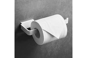 WOMAO Tenedor de Papel higiénico Pintado Blanco Moderno Blanco, Tenedor del Tejido del Rollo, Perforación de Acero Inoxidable Macizo montado en la Pared Colgando Accesorios WC