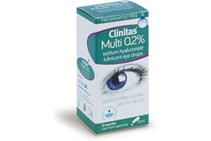 Clinitas 0.2% Soothe Eye Drops for Dry Eye. Suitable for Contact Lens wearers and Preservative Free for The Relief of Dry and Gritty Eyes 10ml Multi use Bottle