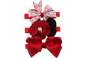 DAY8 BANDEAU FILLE DAY8 3 Pcs Bandeau Cheveux Bébé Fille Baptême Hiver Fleur Bandeau Bébé Fille Naissance Cérémonie Photographie Noeux Enfant Headband élastique Fête Cadeau Naissance Bébé Anniversaire Pour 0.5-8 Ans