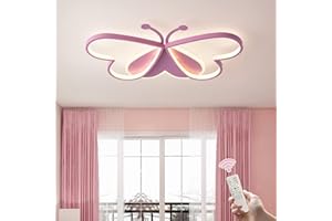 GHiycotdl Plafoniera a LED, Lampada da soffitto creativo farfalla Lampadario, Plafoniera Alla Moda per Camera da Letto e Soggiorno dei Bambini (Dimmable 60cm)