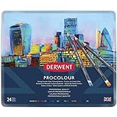 Derwent Procolour Serisi Kuru Kalem Seti - 24 Renk Metal Kutulu