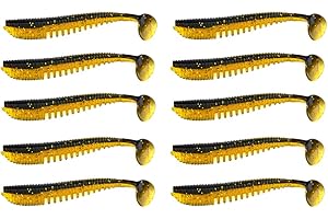 East Rain Leurres de pêche Appâts artificiels Awaruna Wobblers Leurres Souples Shad Carp Swimbaits (PVC,3taille,Option 10 Couleurs)