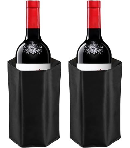 Refroidisseur De Bouteille De Vin Westmark 2 Manchons Réfrigérants Frigus Refroidit Les Bouteilles De Limonade Vin Ou Champagne D Un Diametre 7 5 A 10 Cm Jusqu A Heures Plastique Noir Blanc