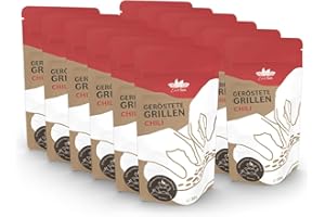 ‎ENTOSUS EntoSus – getrocknete und geröstete Grillen, Geschmack: Chili, 12x 20g, crunchy Snackgrillen, nachhaltiger Fleischersatz, Insekten als Protein Snack oder als Kochzutat, in Deutschland gezüchtet