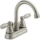 DELTA FAUCET Eşsiz Claymore Centerset Banyo Bataryası, Fır&ccedil;alanmış Nikel Banyo Lavabo Bataryası, 2 Saplı Banyo Bataryası, A&ccedil;ı