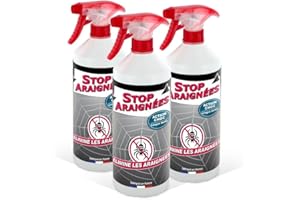 STONE GUARD Stop Araignées Lot de 3 x 1L - Pulvérisateurs Anti araignée Protection Longue durée - Fabriqué en France