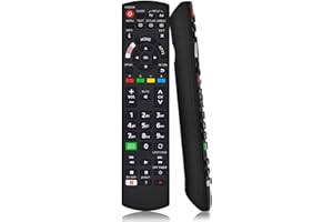NJALNKHM Replacement Panasonic TV Remote Control, Universal Panasonic TV Remote for All HD LCD LED Plasma Viera Smart TV with 3 Shortcut Buttons, No Setup Required