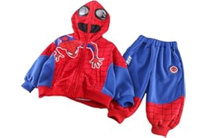Taenzoess Completino Spiderman Bambini Set di Abbigliamento Ragazze Felpa con Cappuccio Camicie e Pantaloni Pullover Maniche Lunghe Tute