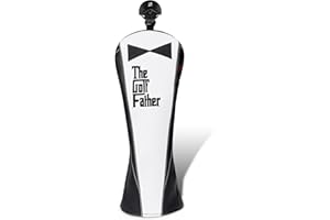 BIG TEETH Couvre-clubs de golf en bois pour conducteur/parcours/hybride/1FH/putter/fers à repasser Fermeture élastique Noir et blanc Cuir PU Cadeau