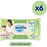 Molfix Izotonik Sulu Islak Mendil Ferah Temizlik 60'Li X 6 Adet (360 Yaprak)