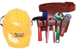 PINKWEBSHOP Kids Builder Play Set Hard Hat Tool Belt Tools Gift Bag Kids Children Toy