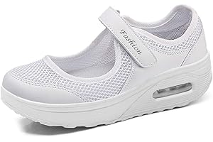 TT Global Femme Mailles Chaussures de Fitness Baskets Mode Compensées Mary Janes Sandales Marche Baskets Plateforme pour Femme Espadrilles Chaussures de Sport Eté