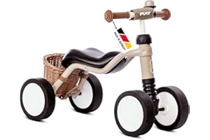 PUKY WUTSCH Bundle | Sicheres Laufrad | Für Kleinkinder ab 1,5 Jahren | Rutschfahrzeug | Pendelachse | Mit Sicherheitslenkergriffen (Dusty Sand)